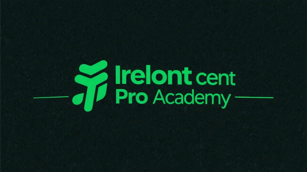 Minimalist Ireland Content Pro Academy logo featuring a clean emerald wordmark and a simple line accent, designed for easy recognition and professional clarity.